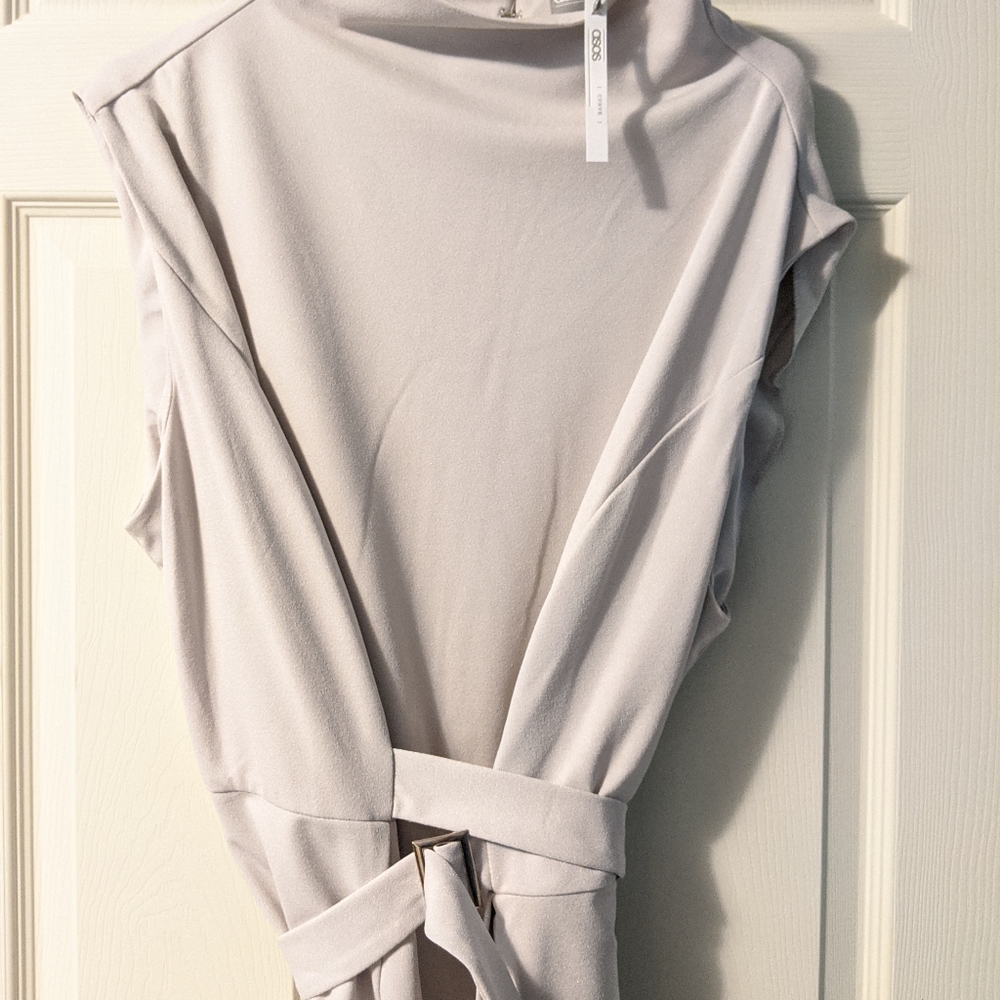 COPY - NWT Asos light grey silver sleeveless dress